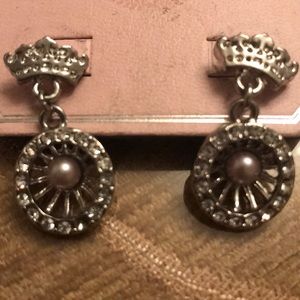 New Y2K VINTAGE Juicy Couture Pave Pearl Earrings DANGLING